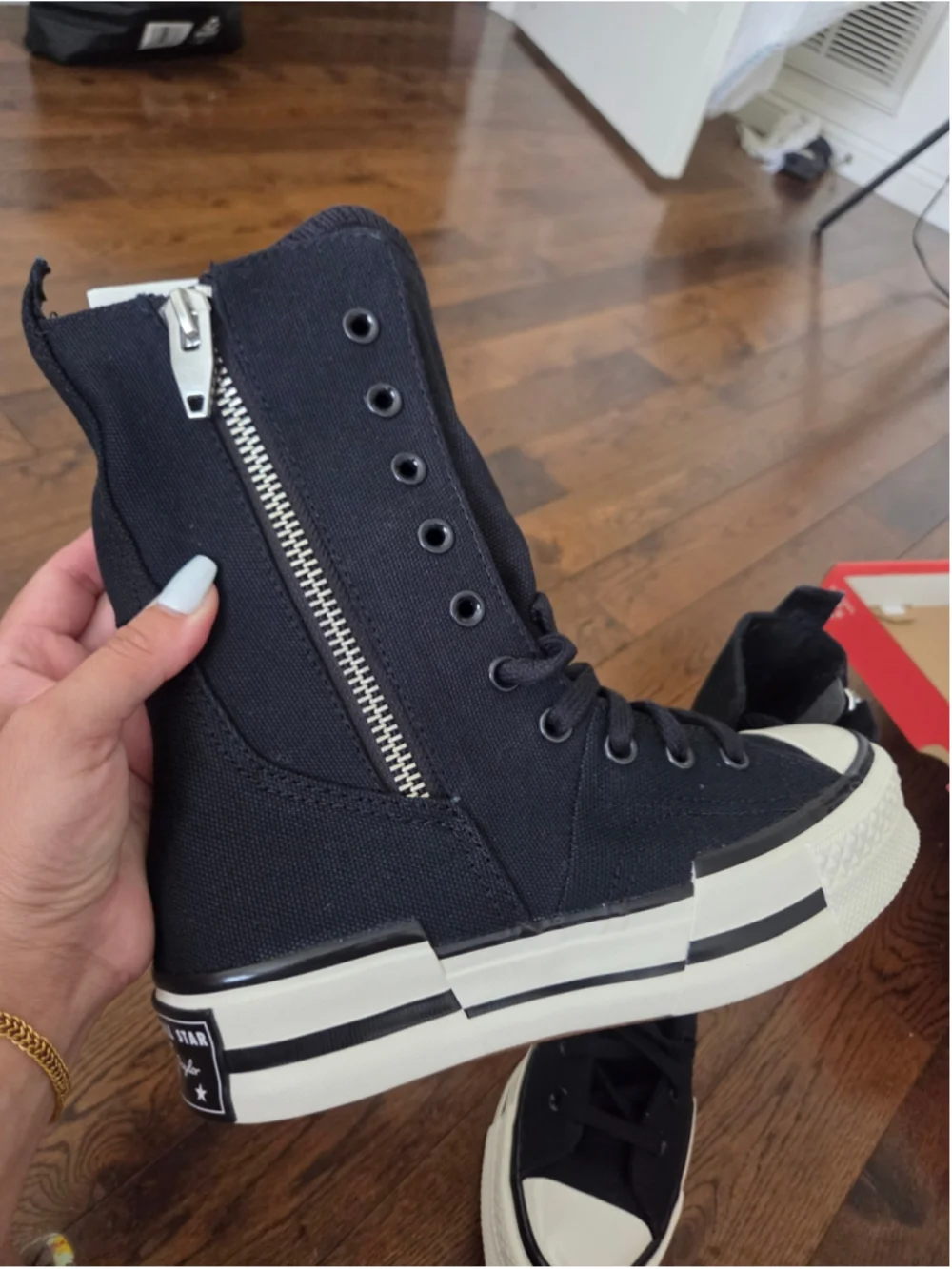 Converse CHUCK 70 PLUS X-HI BLACK/WHITE/EGRET Womens 6.5 - Picture 7 of 8